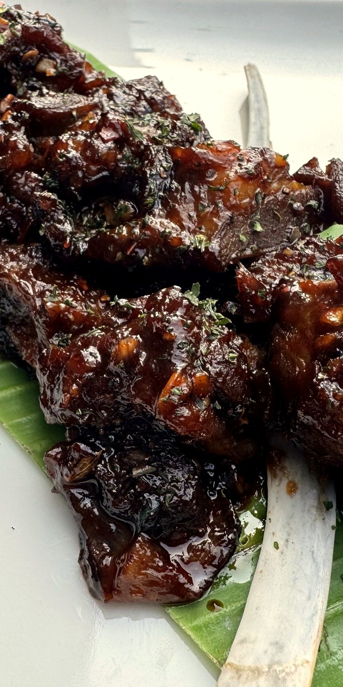 BBQ pork ribs skewer